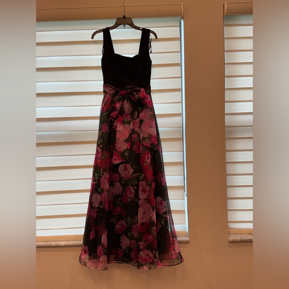 Eliza J Black and Red Floral Maxi Dress